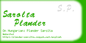 sarolta plander business card
